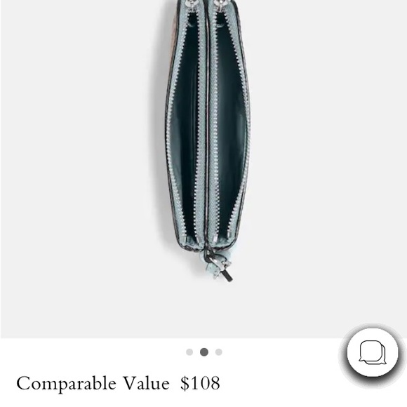 Coach double wristlet sig canvas silver/kahaki powder blue. NWT - Picture 6 of 8